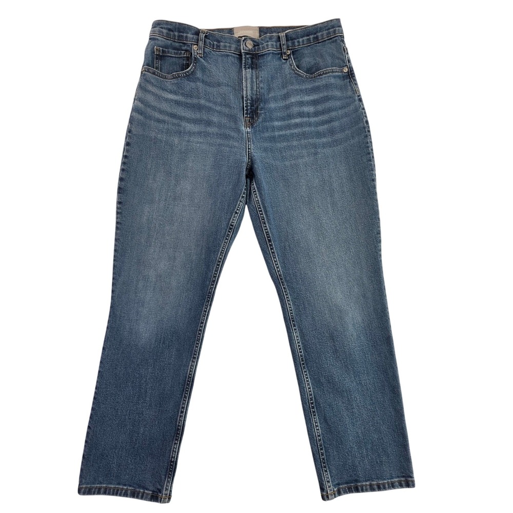 Everlane 33 Plus Indigo Vintage Inspired Mom Pants Minimalist Essential Trousers